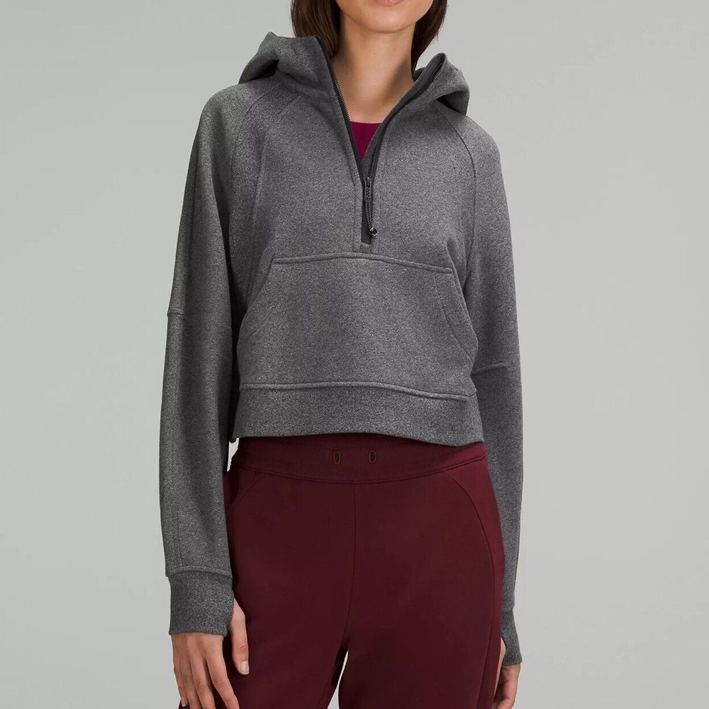 LULULEMON Scuba Oversized Half-Zip Hoodie XS/S Heathered Speckled Black
